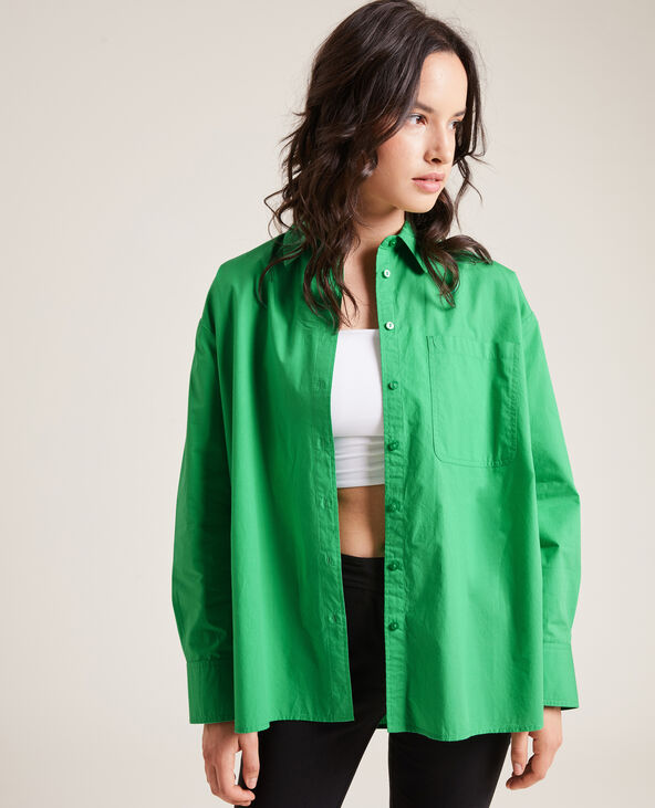 Chemise oversize manches longues vert - Pimkie