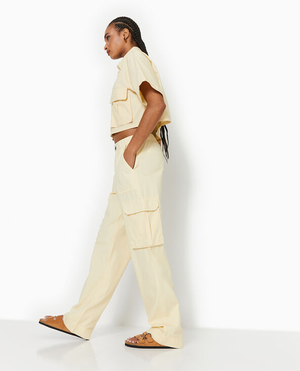 Pantalon large cargo beige - Pimkie