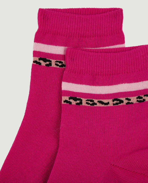 Paire de chaussettes avec rayures contrastées rose fuchsia - Pimkie
