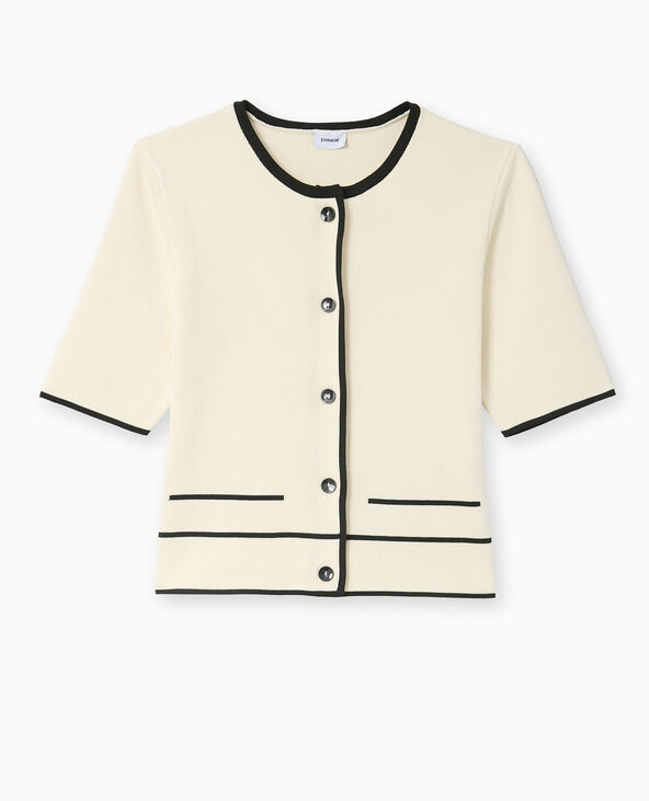 Gilet manches courtes détails contrastés blanc - Pimkie