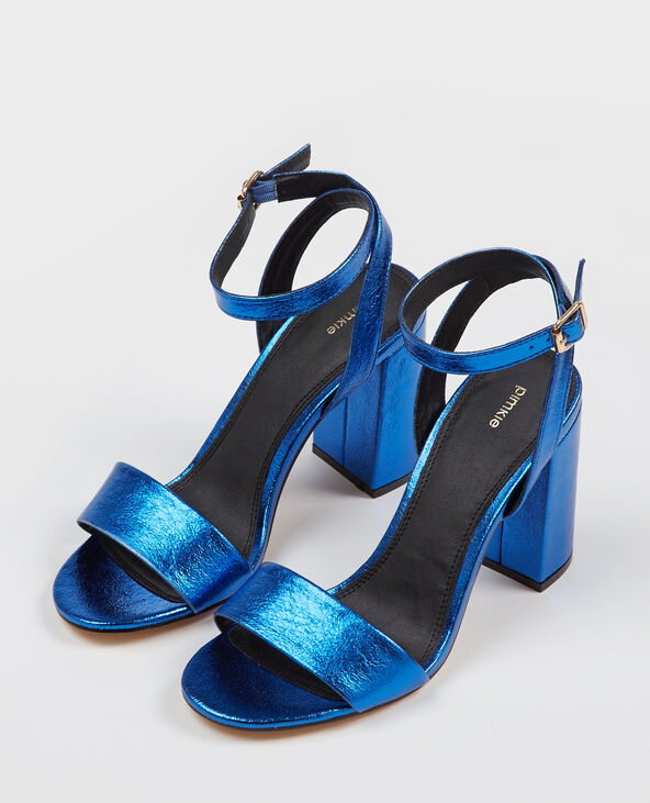 Sandale a talon bleu marine hot sale