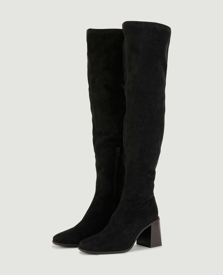 Bottes cuissardes en suédine noir - Pimkie