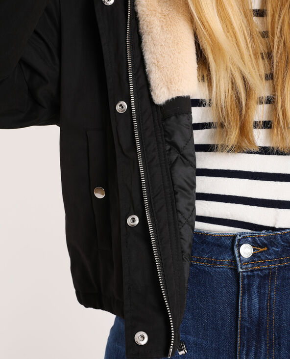 Parka courte à capuche noir - Pimkie