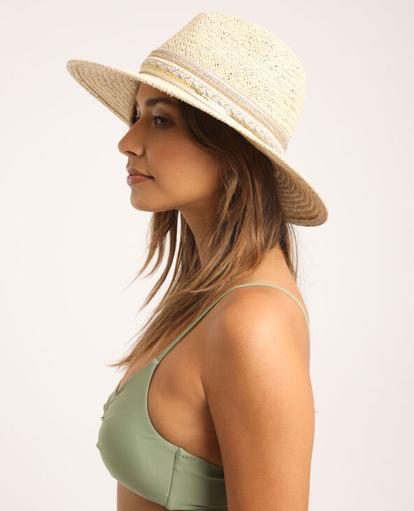 Fedora en paille beige - Pimkie