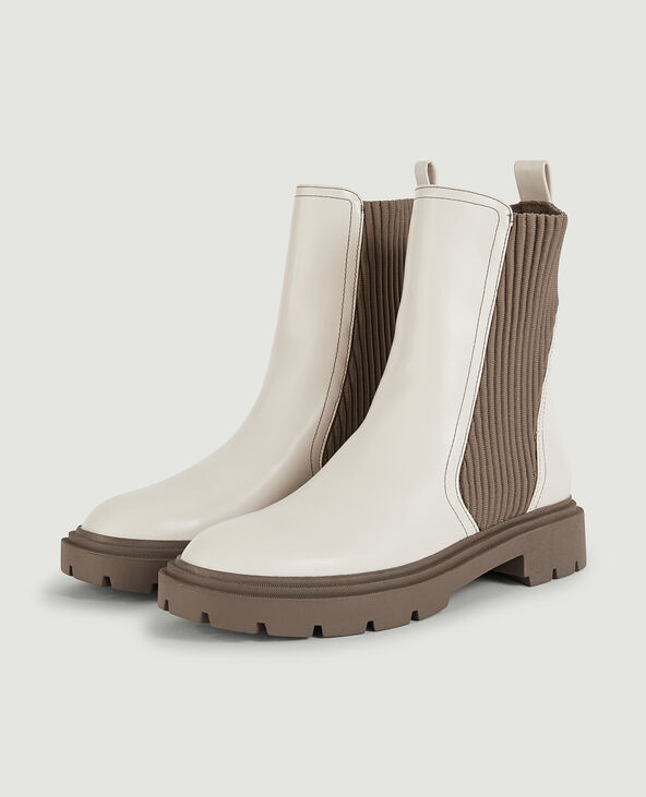Boots semelles crantées beige - Pimkie