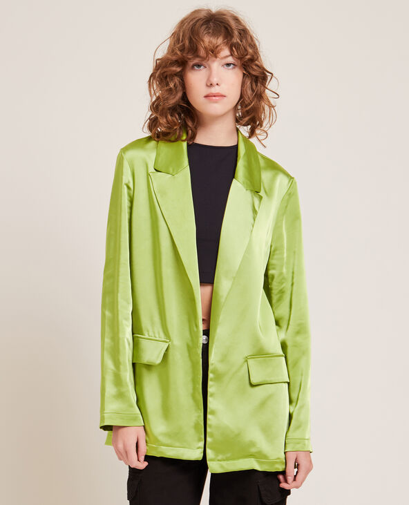Veste blazer en satin vert - Pimkie