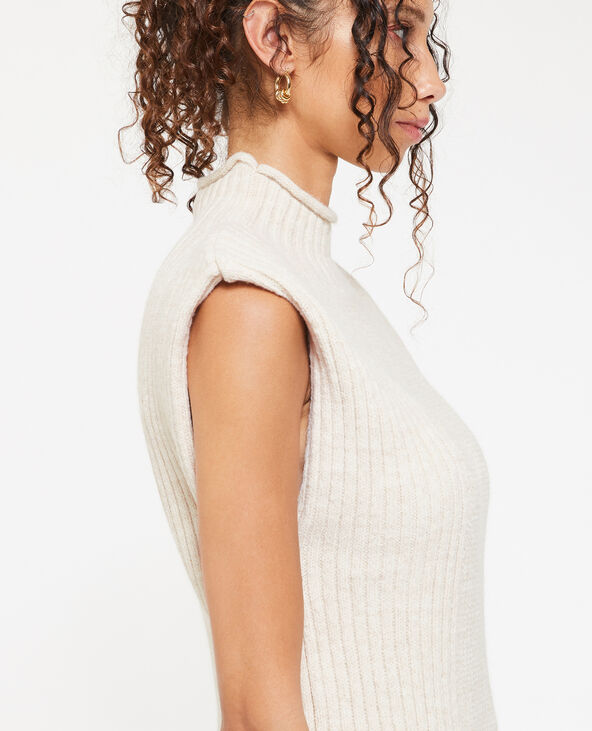 Pull sans manche avec col montant sable - Pimkie