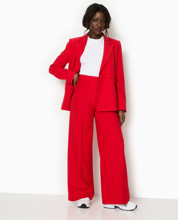 Pantalon large avec pinces rouge - Pimkie