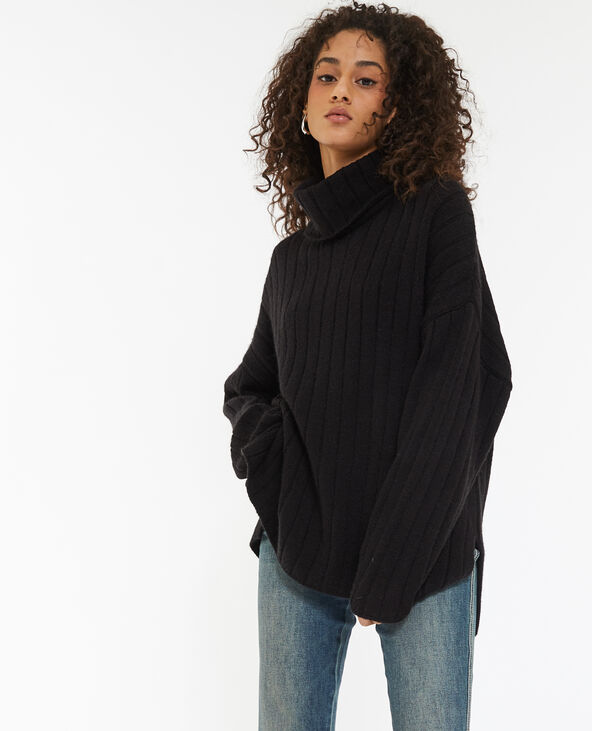 Pull oversize en maille cotes plates