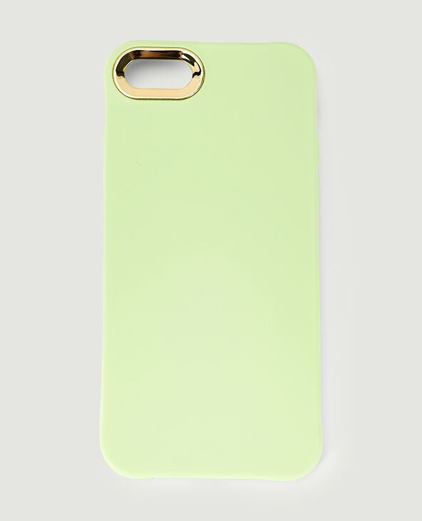 Coque iPhone contour doré vert anis - Pimkie