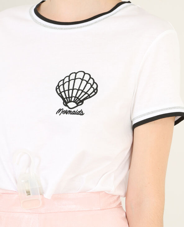 T-shirt coquillage blanc - Pimkie