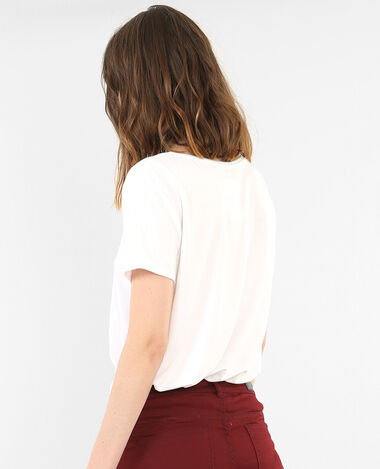 T-shirt col croisé blanc - Pimkie