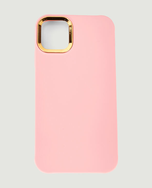 Coque iPhone contour doré rose - Pimkie