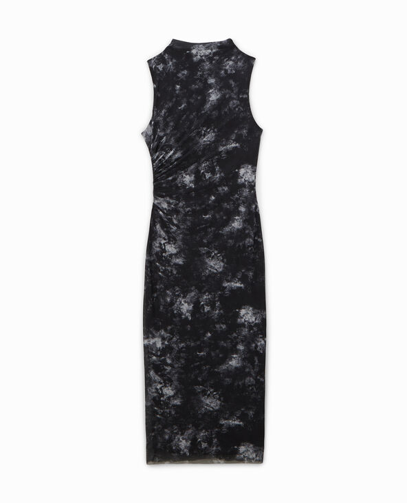 Robe longue en tulle effet marbré noir - Pimkie