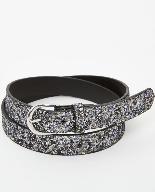 Ceinture paillettée noir - Pimkie