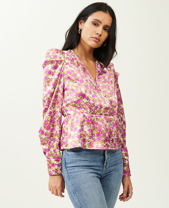 Blouse satinée cache-cœur rose - Pimkie