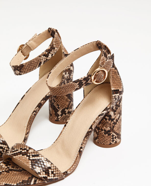 Sandales en faux python beige - Pimkie
