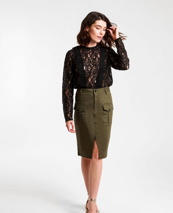 Jupe midi à poches taupe - Pimkie