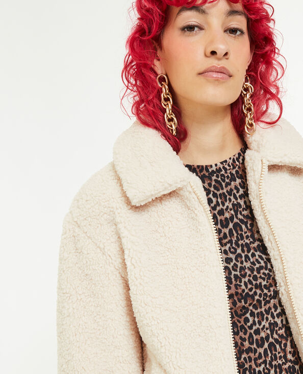 Veste zippée en sherpa sable - Pimkie