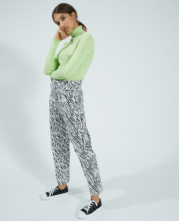Pull fin col roulé jaune fluo - Pimkie