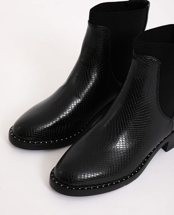 Bottines plates croco store