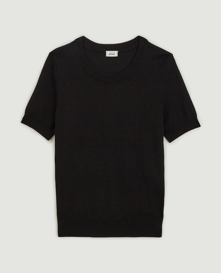Pull manches courtes en maille fine noir - Pimkie