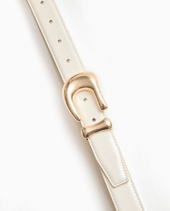 Ceinture avec boucle dorée blanc - Pimkie