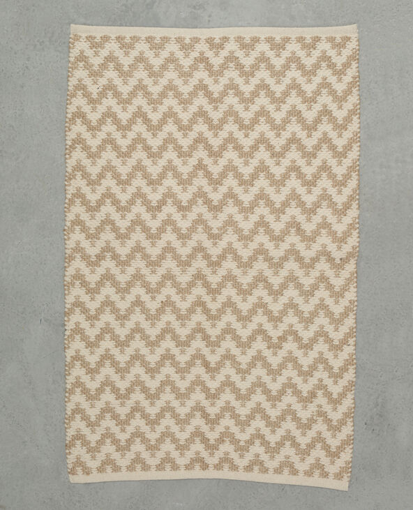 Tapis tissé zigzag blanc - Pimkie