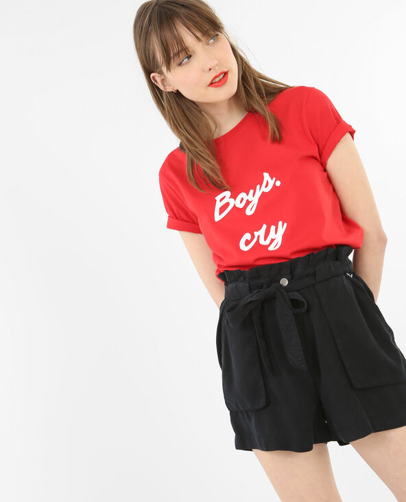 T-shirt à message rouge - Pimkie