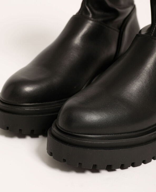 Boots compensées discount cuir
