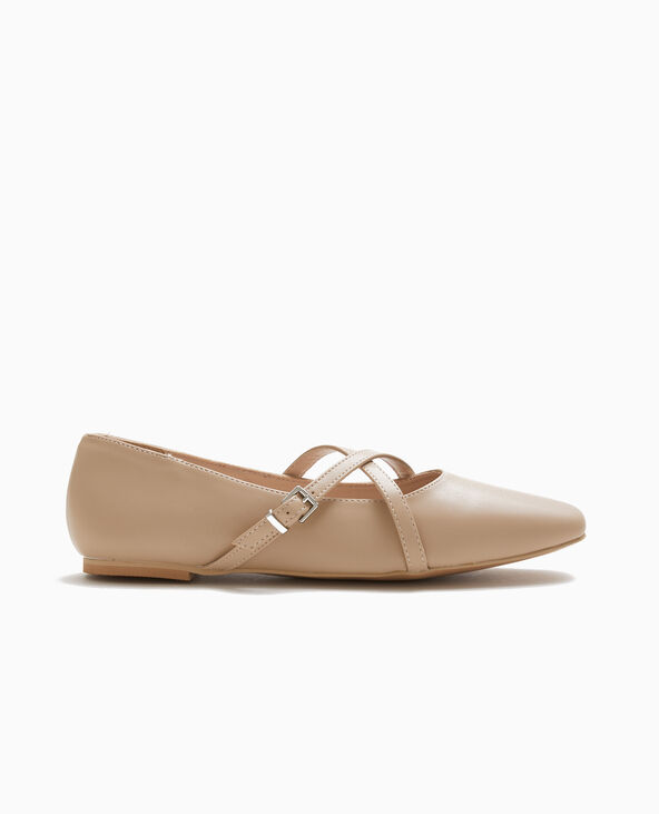 Ballerines avec brides croisées taupe - Pimkie