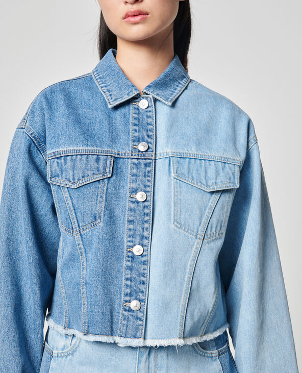 Veste en top jeans bicolore