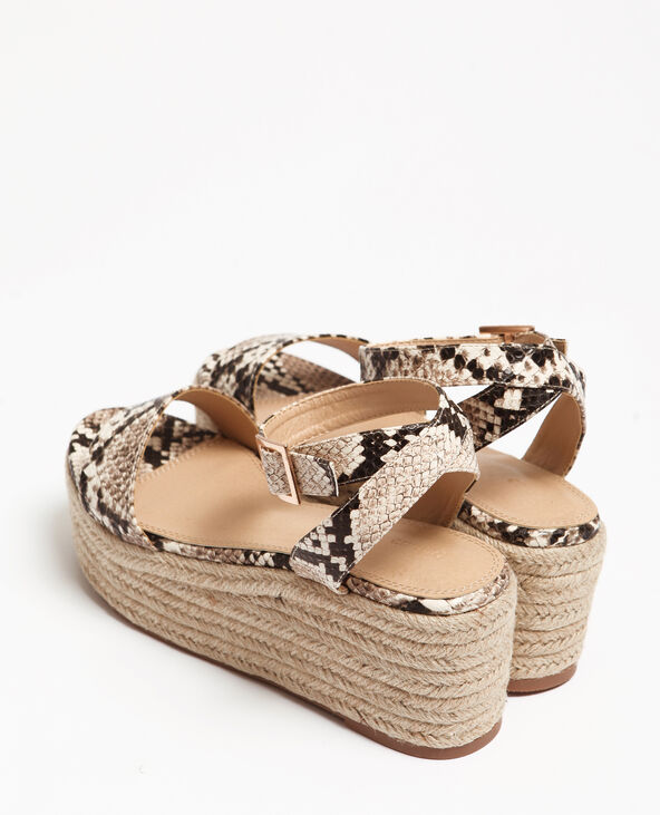 Sandales plateforme python beige - Pimkie