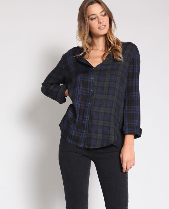 Chemise à carreaux vert foncé - Pimkie