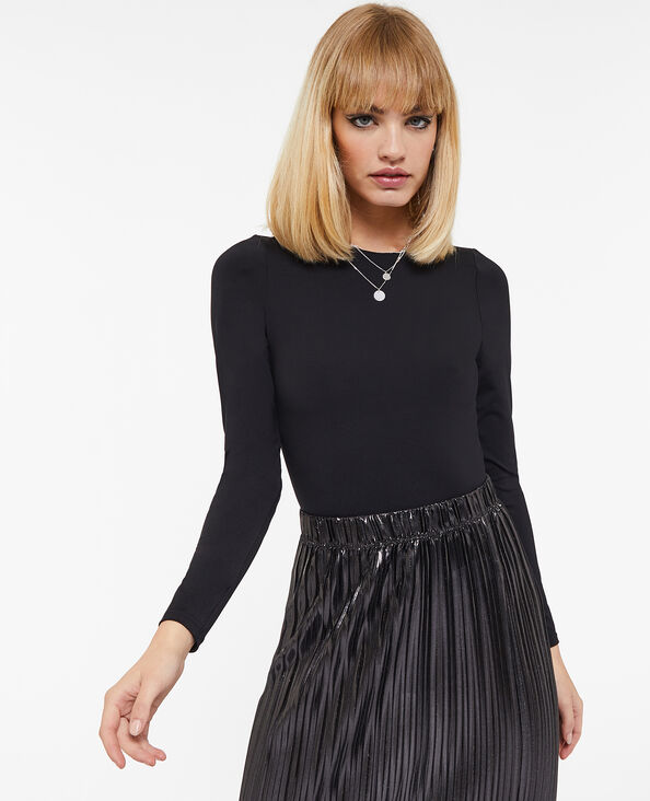 Body manches longues en matière gainante noir - Pimkie