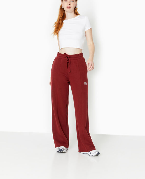 Pantalon de jogging droit avec broderie bordeaux - Pimkie