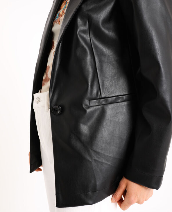 Veste simili cuir noir - Pimkie