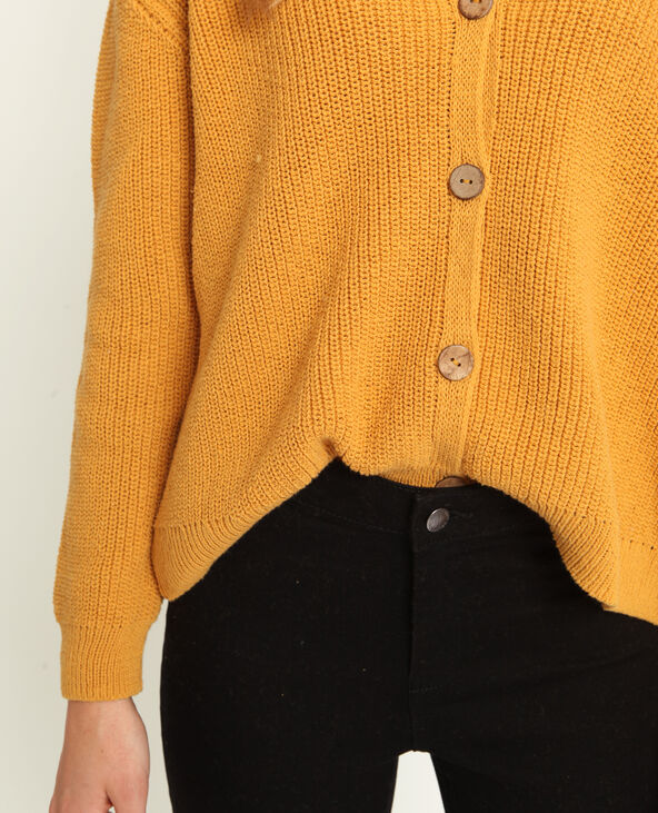 Gilet à col V jaune ocre - Pimkie