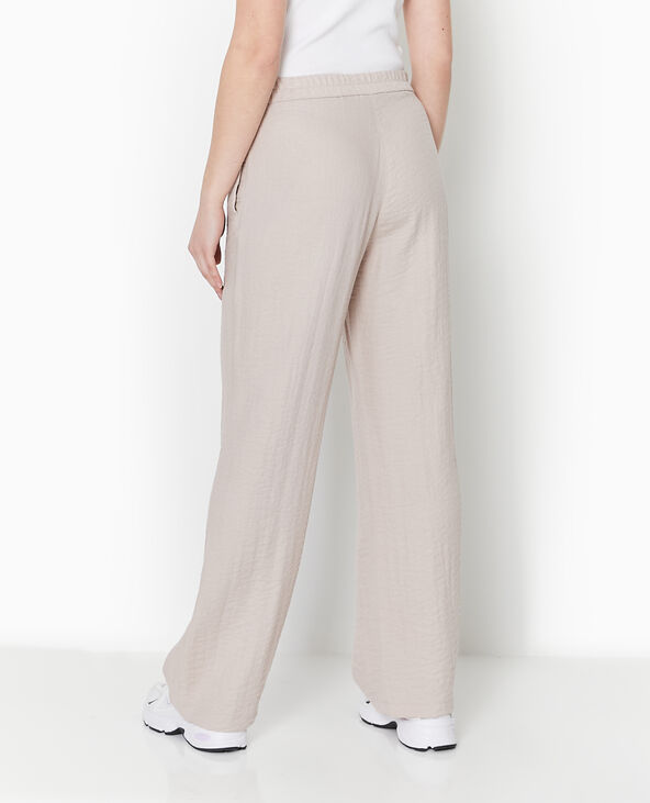 Pantalon droit souple en tissu fluide