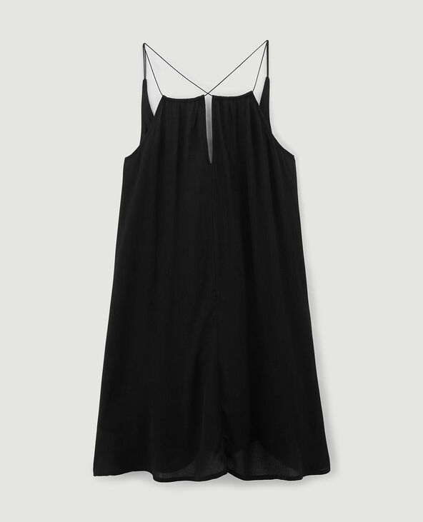 Robe courte bretelles croisées noir - Pimkie