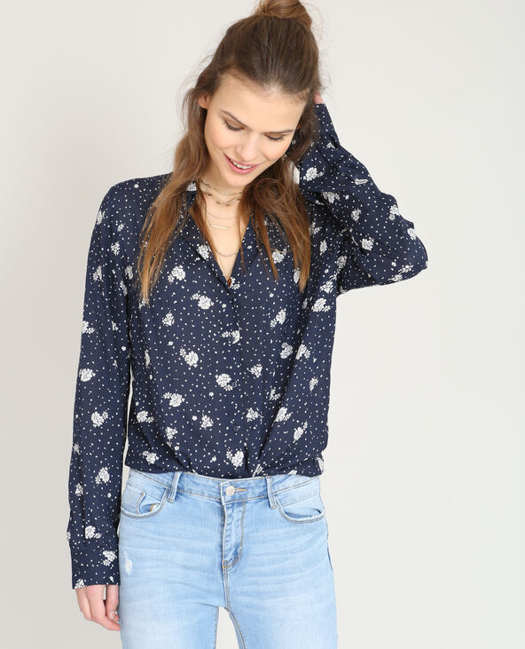 Chemise imprimée bleu marine - Pimkie