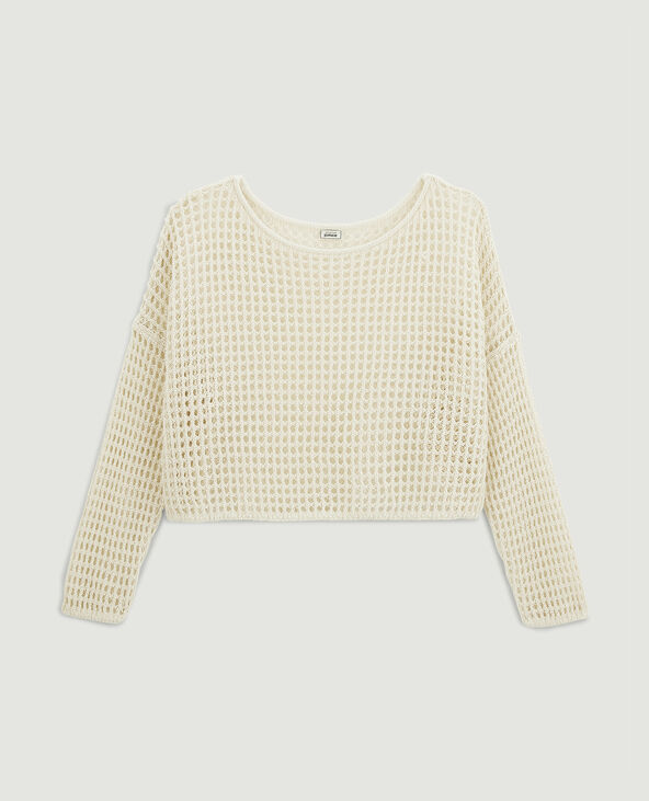 Pull cropped en filet blanc - Pimkie