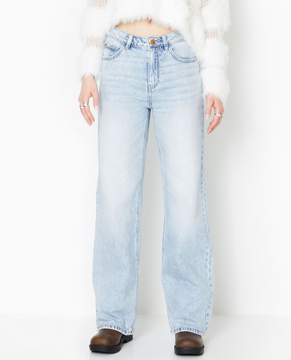 Jean wide taille haute bleu clair - Pimkie