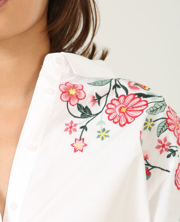 Chemise brodée blanc - Pimkie