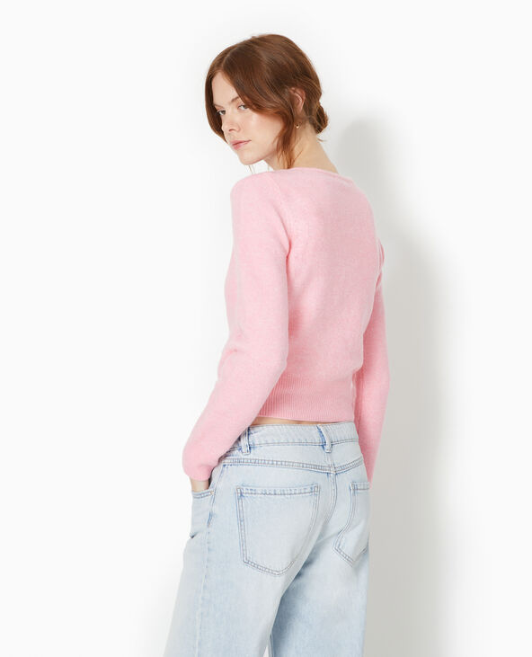 Pull en maille encolure carrée rose - Pimkie