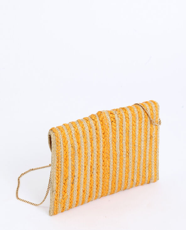 Sac pochette en paille jaune - Pimkie