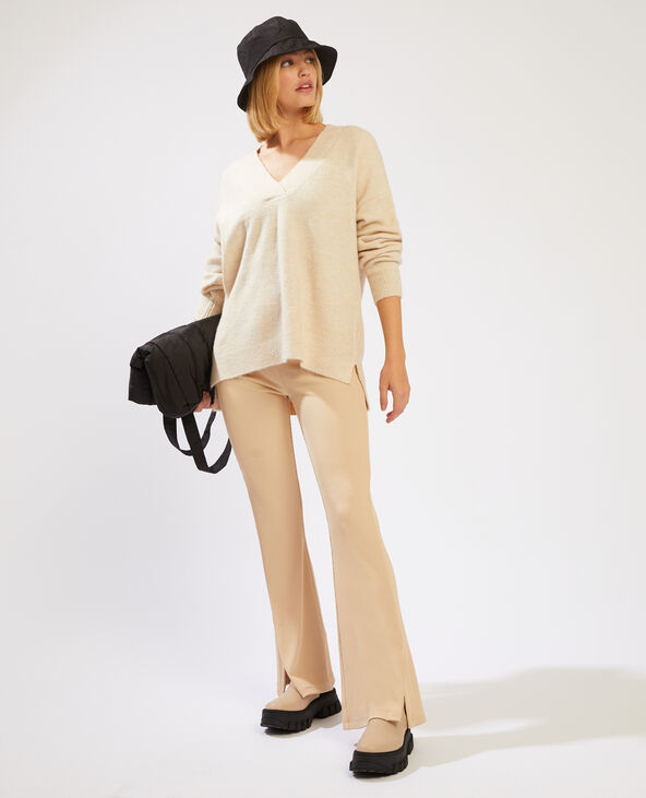 Pull col V beige - Pimkie