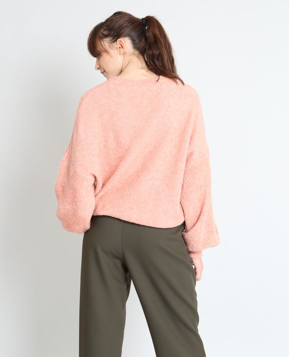 Pull à manches bouffantes rose - Pimkie
