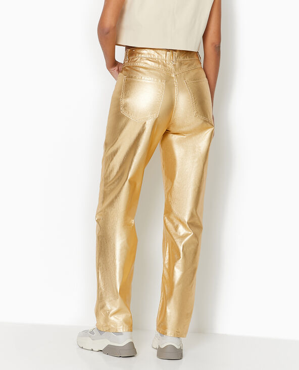 Jean droit doré taille haute doré - Pimkie
