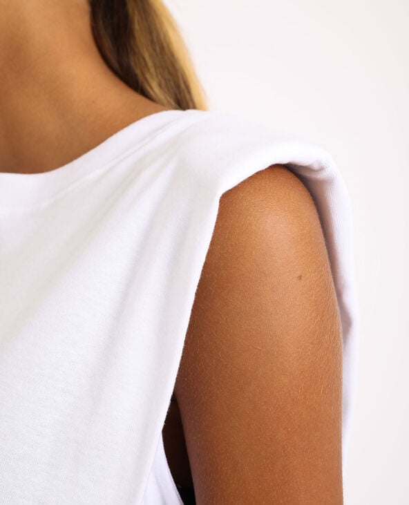 T-shirt à épaulettes blanc - Pimkie